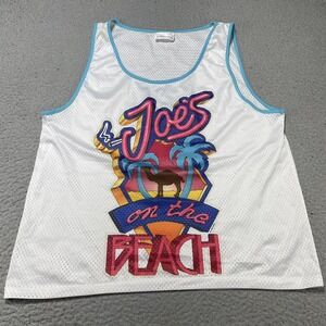 Vintage Camel Shirt Mens XL White Joe Camel Beach Graphic Mesh Tank Top 80s